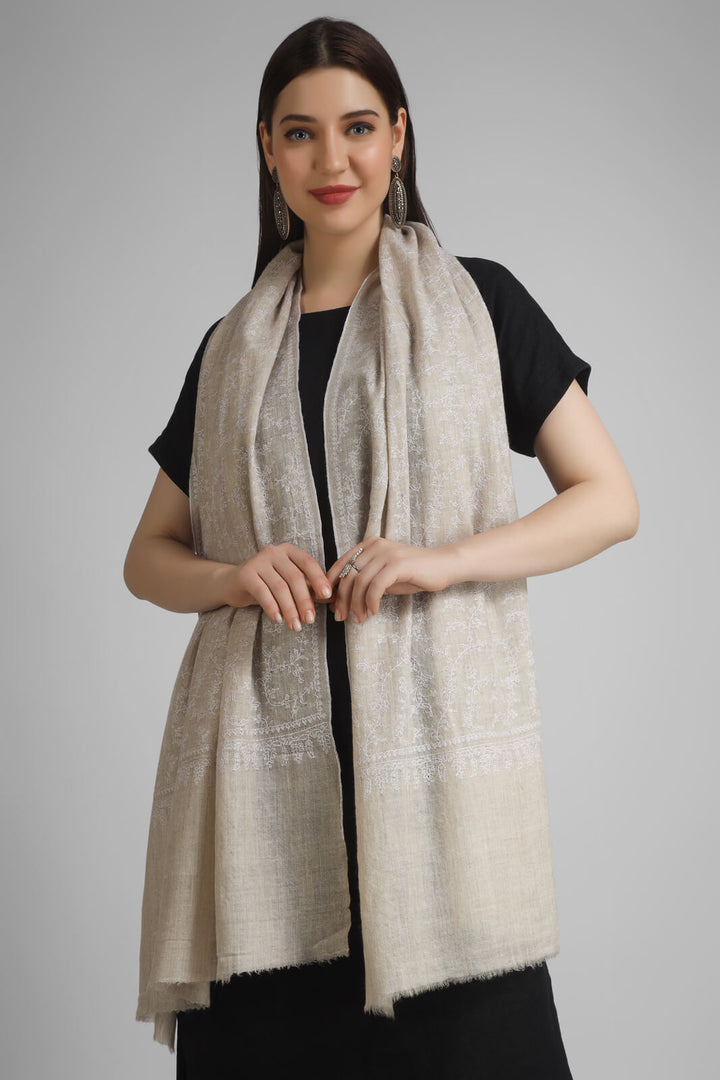 PASHMINA EMBROIDERY STOLE - Toosh Color Natural Jaldaar With White Embroidery Sozni Stole - We deliver our premium Pashmina products to the United Kingdom, Germany, France, Japan, UAE, and Australia
| pashmina shawls online | authentic Kashmiri pashmina shawl online | pure pashmina shawl online | original GI certified pashmina shawl online | luxury men's pashmina shawl online from Kashmir | where to buy online pure pashmina in India
| GI Tag Certified - Government-verified authentic Kashmiri Pashmina
| G20 Official Partner - Selected by India for G20 Summit gifting
| Handicraft Registered - Official recognition of traditional craftsmanship
| Certificate of Authenticity - Every purchase includes GI certification PASHMINA EMBROIDERY STOLE - Toosh Color Natural Jaldaar With White Embroidery Sozni Stole - We deliver our premium Pashmina products to the United Kingdom, Germany, France, Japan, UAE, and Australia
| pashmina shawls online | authentic Kashmiri pashmina shawl online | pure pashmina shawl online | original GI certified pashmina shawl online | luxury men's pashmina shawl online from Kashmir | where to buy online pure pashmina in India
| GI Tag Certified - Government-verified authentic Kashmiri Pashmina
| G20 Official Partner - Selected by India for G20 Summit gifting
| Handicraft Registered - Official recognition of traditional craftsmanship
| Certificate of Authenticity - Every purchase includes GI certification