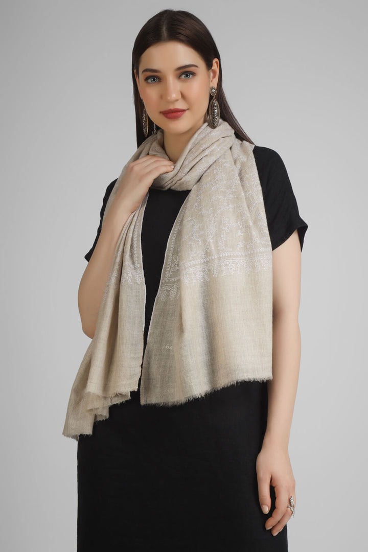 PASHMINA EMBROIDERY STOLE - Toosh Color Natural Jaldaar With White Embroidery Sozni Stole - We deliver our premium Pashmina products to the United Kingdom, Germany, France, Japan, UAE, and Australia
| pashmina shawls online | authentic Kashmiri pashmina shawl online | pure pashmina shawl online | original GI certified pashmina shawl online | luxury men's pashmina shawl online from Kashmir | where to buy online pure pashmina in India
| GI Tag Certified - Government-verified authentic Kashmiri Pashmina
| G20 Official Partner - Selected by India for G20 Summit gifting
| Handicraft Registered - Official recognition of traditional craftsmanship
| Certificate of Authenticity - Every purchase includes GI certification PASHMINA EMBROIDERY STOLE - Toosh Color Natural Jaldaar With White Embroidery Sozni Stole - We deliver our premium Pashmina products to the United Kingdom, Germany, France, Japan, UAE, and Australia
| pashmina shawls online | authentic Kashmiri pashmina shawl online | pure pashmina shawl online | original GI certified pashmina shawl online | luxury men's pashmina shawl online from Kashmir | where to buy online pure pashmina in India
| GI Tag Certified - Government-verified authentic Kashmiri Pashmina
| G20 Official Partner - Selected by India for G20 Summit gifting
| Handicraft Registered - Official recognition of traditional craftsmanship
| Certificate of Authenticity - Every purchase includes GI certification