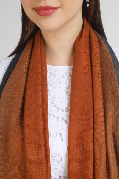 pashmina stoles Rust & Grey Ombre Pashmina Stole – a fusion of warm tones and cool grays.- We deliver our premium Pashmina products to the United Kingdom, Germany, France, Japan, UAE, and Australia. Elevate your style with ease – order now!"