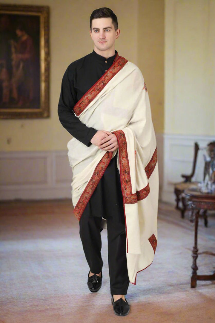 Antique Jamawar Border Mens Shawls, mens wedding shawls
| pashmina shawls online | authentic Kashmiri pashmina shawl online | pure pashmina shawl online | original GI certified pashmina shawl online | luxury men's pashmina shawl online from Kashmir | where to buy online pure pashmina in India
| GI Tag Certified - Government-verified authentic Kashmiri Pashmina
| G20 Official Partner - Selected by India for G20 Summit gifting
| Handicraft Registered - Official recognition of traditional craftsmanship
| Certificate of Authenticity - Every purchase includes GI certification Antique Jamawar Border Mens Shawls, mens wedding shawls
| pashmina shawls online | authentic Kashmiri pashmina shawl online | pure pashmina shawl online | original GI certified pashmina shawl online | luxury men's pashmina shawl online from Kashmir | where to buy online pure pashmina in India
| GI Tag Certified - Government-verified authentic Kashmiri Pashmina
| G20 Official Partner - Selected by India for G20 Summit gifting
| Handicraft Registered - Official recognition of traditional craftsmanship
| Certificate of Authenticity - Every purchase includes GI certification