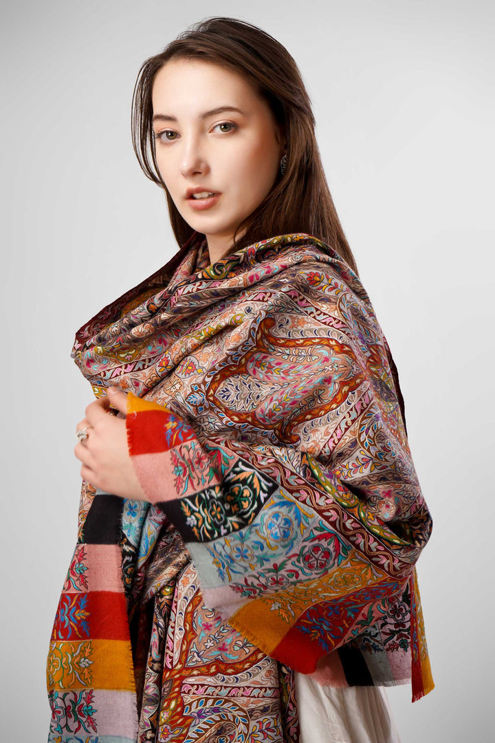 Kalamkari Pashmina Shawls Online – Royal Mariam-uz-Zamani Heritage
The Pashmina Kalamkari Mariam-uz-Zamani Shawl is a splendid tribute to Kashmiri craftsmanship, blending authentic hand-painted and hand-embroidered kalamkari artistry on the finest pashmina wool
| pashmina shawls online | authentic Kashmiri pashmina shawl online | pure pashmina shawl online | original GI certified pashmina shawl online | luxury men's pashmina shawl online from Kashmir | where to buy online pure pashmina in India
| GI Tag Certified - Government-verified authentic Kashmiri Pashmina
| G20 Official Partner - Selected by India for G20 Summit gifting
| Handicraft Registered - Official recognition of traditional craftsmanship
| Certificate of Authenticity - Every purchase includes GI certification Kalamkari Pashmina Shawls Online – Royal Mariam-uz-Zamani Heritage
The Pashmina Kalamkari Mariam-uz-Zamani Shawl is a splendid tribute to Kashmiri craftsmanship, blending authentic hand-painted and hand-embroidered kalamkari artistry on the finest pashmina wool
| pashmina shawls online | authentic Kashmiri pashmina shawl online | pure pashmina shawl online | original GI certified pashmina shawl online | luxury men's pashmina shawl online from Kashmir | where to buy online pure pashmina in India
| GI Tag Certified - Government-verified authentic Kashmiri Pashmina
| G20 Official Partner - Selected by India for G20 Summit gifting
| Handicraft Registered - Official recognition of traditional craftsmanship
| Certificate of Authenticity - Every purchase includes GI certification