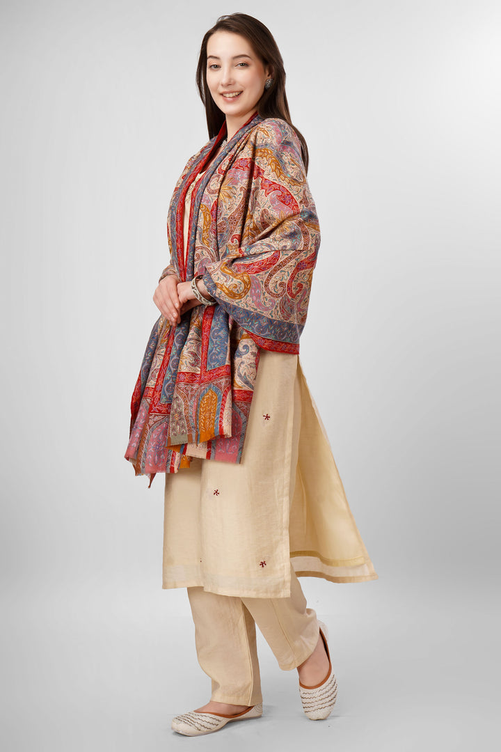 Pashmina Kalamkari Shawls Online – Roshanara Royal Multicolor Heritage
The Pashmina Kalamkari Malaika Roshanara Shawl is a masterpiece of Kashmiri luxury and artistry, handwoven from ultra-soft, pure pashmina. Its elaborate design celebrates classic kalamkari art with a tapestry of sweeping paisleys, blooming florals, and bold vine motifs
| pashmina shawls online | authentic Kashmiri pashmina shawl online | pure pashmina shawl online | original GI certified pashmina shawl online | luxury men's pashmina shawl online from Kashmir | where to buy online pure pashmina in India
| GI Tag Certified - Government-verified authentic Kashmiri Pashmina
| G20 Official Partner - Selected by India for G20 Summit gifting
| Handicraft Registered - Official recognition of traditional craftsmanship
| Certificate of Authenticity - Every purchase includes GI certification Pashmina Kalamkari Shawls Online – Roshanara Royal Multicolor Heritage
The Pashmina Kalamkari Malaika Roshanara Shawl is a masterpiece of Kashmiri luxury and artistry, handwoven from ultra-soft, pure pashmina. Its elaborate design celebrates classic kalamkari art with a tapestry of sweeping paisleys, blooming florals, and bold vine motifs
| pashmina shawls online | authentic Kashmiri pashmina shawl online | pure pashmina shawl online | original GI certified pashmina shawl online | luxury men's pashmina shawl online from Kashmir | where to buy online pure pashmina in India
| GI Tag Certified - Government-verified authentic Kashmiri Pashmina
| G20 Official Partner - Selected by India for G20 Summit gifting
| Handicraft Registered - Official recognition of traditional craftsmanship
| Certificate of Authenticity - Every purchase includes GI certification