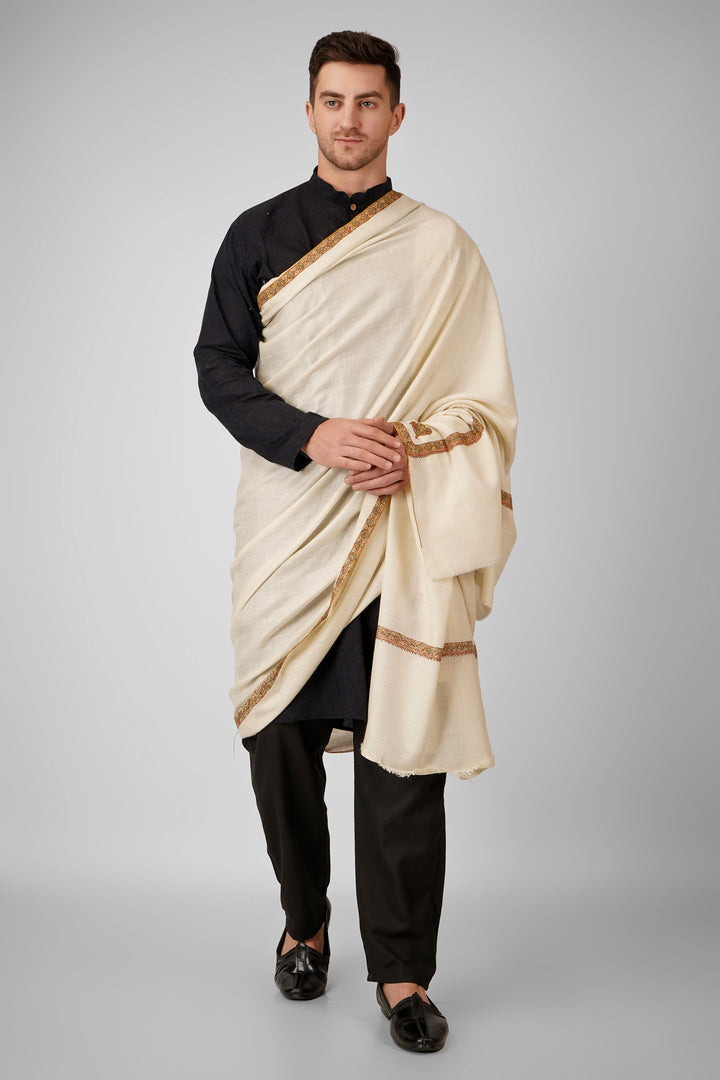 Pashmina White GI Tagged Hashidaar Men’s Shawl | Elegant Kashmiri Pashmina Wool Wrap | Luxurious Men’s Shawl for Timeless Style and Warmth Pashmina White GI Tagged Hashidaar Men’s Shawl | Elegant Kashmiri Pashmina Wool Wrap | Luxurious Men’s Shawl for Timeless Style and Warmth