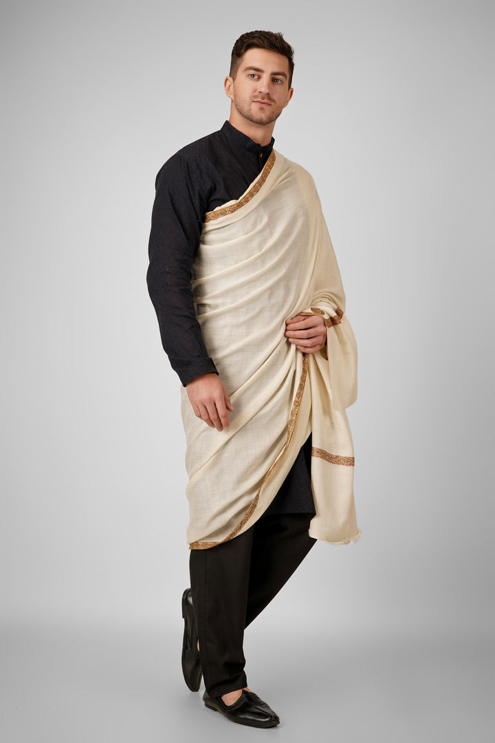 Pashmina White GI Tagged Hashidaar Men’s Shawl | Elegant Kashmiri Pashmina Wool Wrap | Luxurious Men’s Shawl for Timeless Style and Warmth Pashmina White GI Tagged Hashidaar Men’s Shawl | Elegant Kashmiri Pashmina Wool Wrap | Luxurious Men’s Shawl for Timeless Style and Warmth