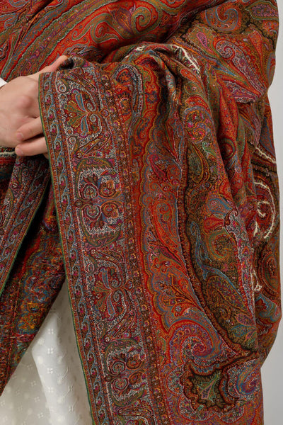 ORGINAL ANTIQUE SHAWL - DUBAI SHEIKH - KUWAIT-antique kashmir long shawl , Vintage Kashmir Long Shawl - Full Size, Traditional Design