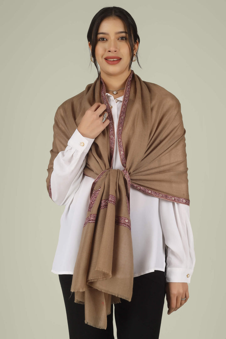 Hand-embroidered natural taupe pure Pashmina stole featuring maroon and ivory Sozni corner paisley (Buta) motifs and a delicate Hashidaar border from Kepra.
| pashmina shawls online | authentic Kashmiri pashmina shawl online | pure pashmina shawl online | original GI certified pashmina shawl online | luxury men's pashmina shawl online from Kashmir | where to buy online pure pashmina in India
| GI Tag Certified - Government-verified authentic Kashmiri Pashmina
| G20 Official Partner - Selected by India for G20 Summit gifting
| Handicraft Registered - Official recognition of traditional craftsmanship
| Certificate of Authenticity - Every purchase includes GI certification Hand-embroidered natural taupe pure Pashmina stole featuring maroon and ivory Sozni corner paisley (Buta) motifs and a delicate Hashidaar border from Kepra.
| pashmina shawls online | authentic Kashmiri pashmina shawl online | pure pashmina shawl online | original GI certified pashmina shawl online | luxury men's pashmina shawl online from Kashmir | where to buy online pure pashmina in India
| GI Tag Certified - Government-verified authentic Kashmiri Pashmina
| G20 Official Partner - Selected by India for G20 Summit gifting
| Handicraft Registered - Official recognition of traditional craftsmanship
| Certificate of Authenticity - Every purchase includes GI certification