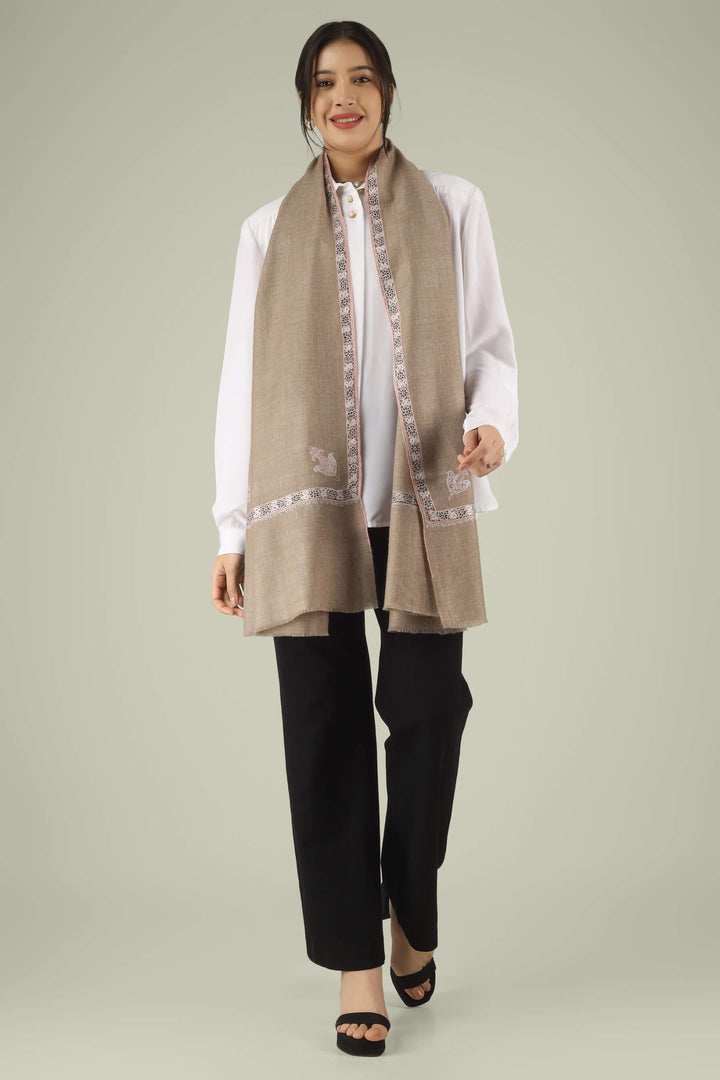 Hand-embroidered natural taupe pure Pashmina stole featuring maroon and ivory Sozni corner paisley (Buta) motifs and a delicate Hashidaar border from Kepra.
| pashmina shawls online | authentic Kashmiri pashmina shawl online | pure pashmina shawl online | original GI certified pashmina shawl online | luxury men's pashmina shawl online from Kashmir | where to buy online pure pashmina in India
| GI Tag Certified - Government-verified authentic Kashmiri Pashmina
| G20 Official Partner - Selected by India for G20 Summit gifting
| Handicraft Registered - Official recognition of traditional craftsmanship
| Certificate of Authenticity - Every purchase includes GI certification Hand-embroidered natural taupe pure Pashmina stole featuring maroon and ivory Sozni corner paisley (Buta) motifs and a delicate Hashidaar border from Kepra.
| pashmina shawls online | authentic Kashmiri pashmina shawl online | pure pashmina shawl online | original GI certified pashmina shawl online | luxury men's pashmina shawl online from Kashmir | where to buy online pure pashmina in India
| GI Tag Certified - Government-verified authentic Kashmiri Pashmina
| G20 Official Partner - Selected by India for G20 Summit gifting
| Handicraft Registered - Official recognition of traditional craftsmanship
| Certificate of Authenticity - Every purchase includes GI certification
