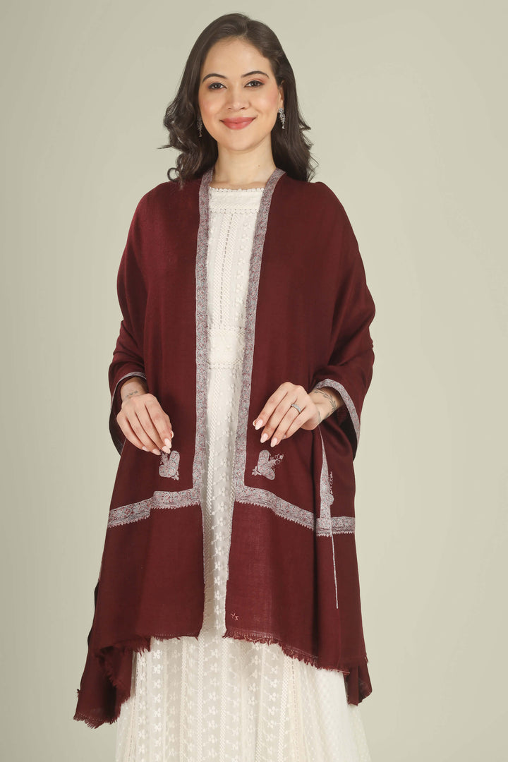 This Wine GI Kashmiri Pure Pashmina Muntaha Hashidaar Shawl drapes in a deep wine base finished with pastel Muntaha hashidaar borders and a single paisley corner motif, creating a rich yet soft look that works beautifully for winter evenings and celebrations.
| pashmina shawls online | authentic Kashmiri pashmina shawl online | pure pashmina shawl online | original GI certified pashmina shawl online | luxury men's pashmina shawl online from Kashmir | where to buy online pure pashmina in India
| GI Tag Certified - Government-verified authentic Kashmiri Pashmina
| G20 Official Partner - Selected by India for G20 Summit gifting
| Handicraft Registered - Official recognition of traditional craftsmanship
| Certificate of Authenticity - Every purchase includes GI certification This Wine GI Kashmiri Pure Pashmina Muntaha Hashidaar Shawl drapes in a deep wine base finished with pastel Muntaha hashidaar borders and a single paisley corner motif, creating a rich yet soft look that works beautifully for winter evenings and celebrations.
| pashmina shawls online | authentic Kashmiri pashmina shawl online | pure pashmina shawl online | original GI certified pashmina shawl online | luxury men's pashmina shawl online from Kashmir | where to buy online pure pashmina in India
| GI Tag Certified - Government-verified authentic Kashmiri Pashmina
| G20 Official Partner - Selected by India for G20 Summit gifting
| Handicraft Registered - Official recognition of traditional craftsmanship
| Certificate of Authenticity - Every purchase includes GI certification
