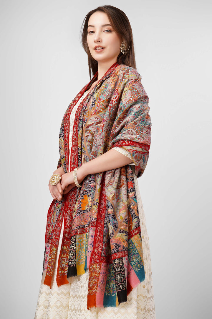 Pashmina Kalamkari Shawls Online – Exquisite Hand-Painted Multicolor Designs
The Pashmina Kalamkari Malaika Hoor Shawl is a celebration of color and Kashmir’s renowned artisan tradition. Its base features a soft, powder blue that provides a tranquil canvas for lavish, hand-painted and hand-embroidered kalamkari motifs
| pashmina shawls online | authentic Kashmiri pashmina shawl online | pure pashmina shawl online | original GI certified pashmina shawl online | luxury men's pashmina shawl online from Kashmir | where to buy online pure pashmina in India
| GI Tag Certified - Government-verified authentic Kashmiri Pashmina
| G20 Official Partner - Selected by India for G20 Summit gifting
| Handicraft Registered - Official recognition of traditional craftsmanship
| Certificate of Authenticity - Every purchase includes GI certification Pashmina Kalamkari Shawls Online – Exquisite Hand-Painted Multicolor Designs
The Pashmina Kalamkari Malaika Hoor Shawl is a celebration of color and Kashmir’s renowned artisan tradition. Its base features a soft, powder blue that provides a tranquil canvas for lavish, hand-painted and hand-embroidered kalamkari motifs
| pashmina shawls online | authentic Kashmiri pashmina shawl online | pure pashmina shawl online | original GI certified pashmina shawl online | luxury men's pashmina shawl online from Kashmir | where to buy online pure pashmina in India
| GI Tag Certified - Government-verified authentic Kashmiri Pashmina
| G20 Official Partner - Selected by India for G20 Summit gifting
| Handicraft Registered - Official recognition of traditional craftsmanship
| Certificate of Authenticity - Every purchase includes GI certification