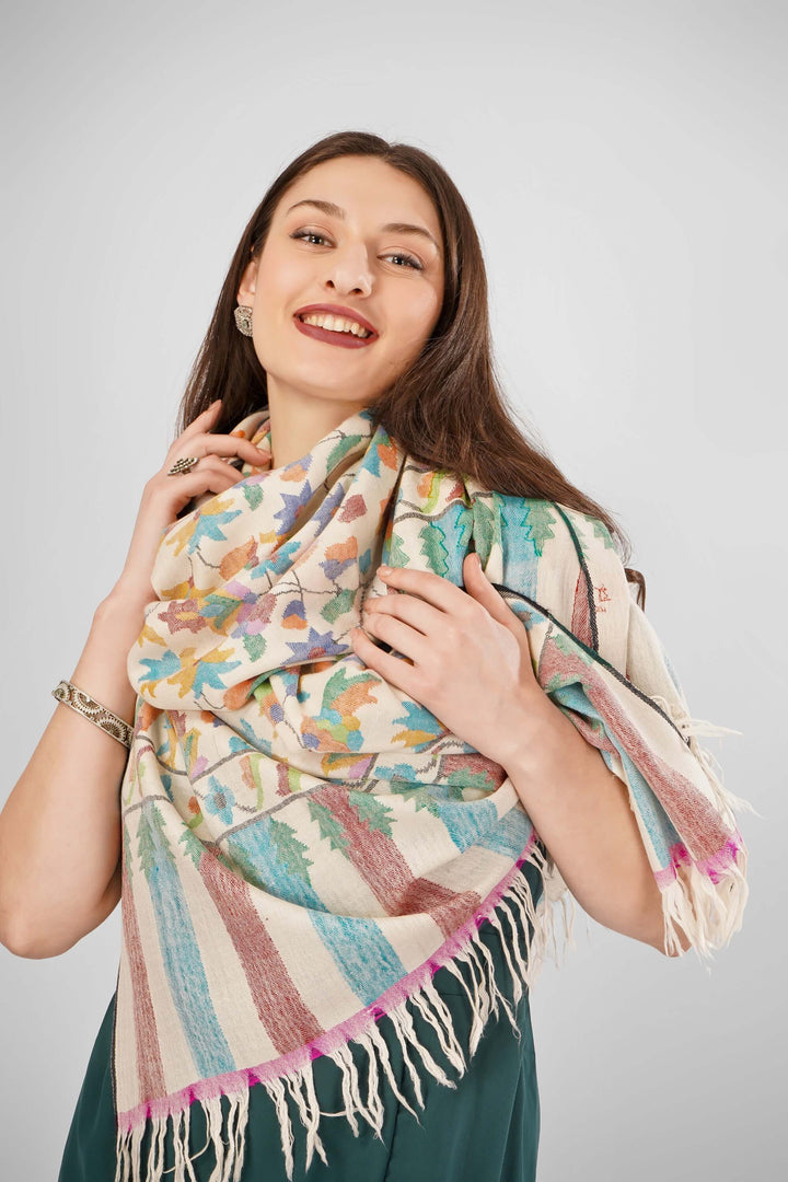 "Pashmina Kani White Tulip Shawl | Authentic Handwoven Kashmiri Kani Pashmina Shawl | Luxury Soft Wool Wrap with Elegant Tulip Motifs | Warm, Elegant, Heritage Shawl for All Seasons"
| pashmina shawls online | authentic Kashmiri pashmina shawl online | pure pashmina shawl online | original GI certified pashmina shawl online | luxury men's pashmina shawl online from Kashmir | where to buy online pure pashmina in India
| GI Tag Certified - Government-verified authentic Kashmiri Pashmina
| G20 Official Partner - Selected by India for G20 Summit gifting
| Handicraft Registered - Official recognition of traditional craftsmanship
| Certificate of Authenticity - Every purchase includes GI certification "Pashmina Kani White Tulip Shawl | Authentic Handwoven Kashmiri Kani Pashmina Shawl | Luxury Soft Wool Wrap with Elegant Tulip Motifs | Warm, Elegant, Heritage Shawl for All Seasons"
| pashmina shawls online | authentic Kashmiri pashmina shawl online | pure pashmina shawl online | original GI certified pashmina shawl online | luxury men's pashmina shawl online from Kashmir | where to buy online pure pashmina in India
| GI Tag Certified - Government-verified authentic Kashmiri Pashmina
| G20 Official Partner - Selected by India for G20 Summit gifting
| Handicraft Registered - Official recognition of traditional craftsmanship
| Certificate of Authenticity - Every purchase includes GI certification