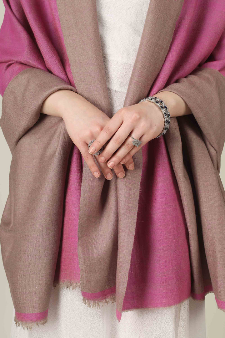 This reversible pashmina shawl pairs a sophisticated dusty taupe with a vibrant fuchsia pink, giving you two distinct looks in one luxurious wrap.
| pashmina shawls online | authentic Kashmiri pashmina shawl online | pure pashmina shawl online | original GI certified pashmina shawl online | luxury men's pashmina shawl online from Kashmir | where to buy online pure pashmina in India
| GI Tag Certified - Government-verified authentic Kashmiri Pashmina
| G20 Official Partner - Selected by India for G20 Summit gifting
| Handicraft Registered - Official recognition of traditional craftsmanship
| Certificate of Authenticity - Every purchase includes GI certification This reversible pashmina shawl pairs a sophisticated dusty taupe with a vibrant fuchsia pink, giving you two distinct looks in one luxurious wrap.
| pashmina shawls online | authentic Kashmiri pashmina shawl online | pure pashmina shawl online | original GI certified pashmina shawl online | luxury men's pashmina shawl online from Kashmir | where to buy online pure pashmina in India
| GI Tag Certified - Government-verified authentic Kashmiri Pashmina
| G20 Official Partner - Selected by India for G20 Summit gifting
| Handicraft Registered - Official recognition of traditional craftsmanship
| Certificate of Authenticity - Every purchase includes GI certification