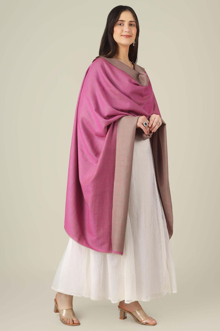 This reversible pashmina shawl pairs a sophisticated dusty taupe with a vibrant fuchsia pink, giving you two distinct looks in one luxurious wrap.
| pashmina shawls online | authentic Kashmiri pashmina shawl online | pure pashmina shawl online | original GI certified pashmina shawl online | luxury men's pashmina shawl online from Kashmir | where to buy online pure pashmina in India
| GI Tag Certified - Government-verified authentic Kashmiri Pashmina
| G20 Official Partner - Selected by India for G20 Summit gifting
| Handicraft Registered - Official recognition of traditional craftsmanship
| Certificate of Authenticity - Every purchase includes GI certification This reversible pashmina shawl pairs a sophisticated dusty taupe with a vibrant fuchsia pink, giving you two distinct looks in one luxurious wrap.
| pashmina shawls online | authentic Kashmiri pashmina shawl online | pure pashmina shawl online | original GI certified pashmina shawl online | luxury men's pashmina shawl online from Kashmir | where to buy online pure pashmina in India
| GI Tag Certified - Government-verified authentic Kashmiri Pashmina
| G20 Official Partner - Selected by India for G20 Summit gifting
| Handicraft Registered - Official recognition of traditional craftsmanship
| Certificate of Authenticity - Every purchase includes GI certification
