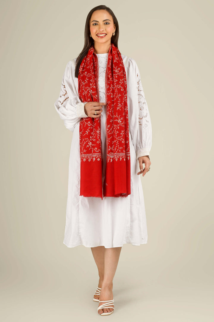 GI red Kashmiri pure pashmina embroidered stole by Kepra, worn over white dress, front product image
| pashmina shawls online | authentic Kashmiri pashmina shawl online | pure pashmina shawl online | original GI certified pashmina shawl online | luxury men's pashmina shawl online from Kashmir | where to buy online pure pashmina in India
| GI Tag Certified - Government-verified authentic Kashmiri Pashmina
| G20 Official Partner - Selected by India for G20 Summit gifting
| Handicraft Registered - Official recognition of traditional craftsmanship
| Certificate of Authenticity - Every purchase includes GI certification GI red Kashmiri pure pashmina embroidered stole by Kepra, worn over white dress, front product image
| pashmina shawls online | authentic Kashmiri pashmina shawl online | pure pashmina shawl online | original GI certified pashmina shawl online | luxury men's pashmina shawl online from Kashmir | where to buy online pure pashmina in India
| GI Tag Certified - Government-verified authentic Kashmiri Pashmina
| G20 Official Partner - Selected by India for G20 Summit gifting
| Handicraft Registered - Official recognition of traditional craftsmanship
| Certificate of Authenticity - Every purchase includes GI certification
