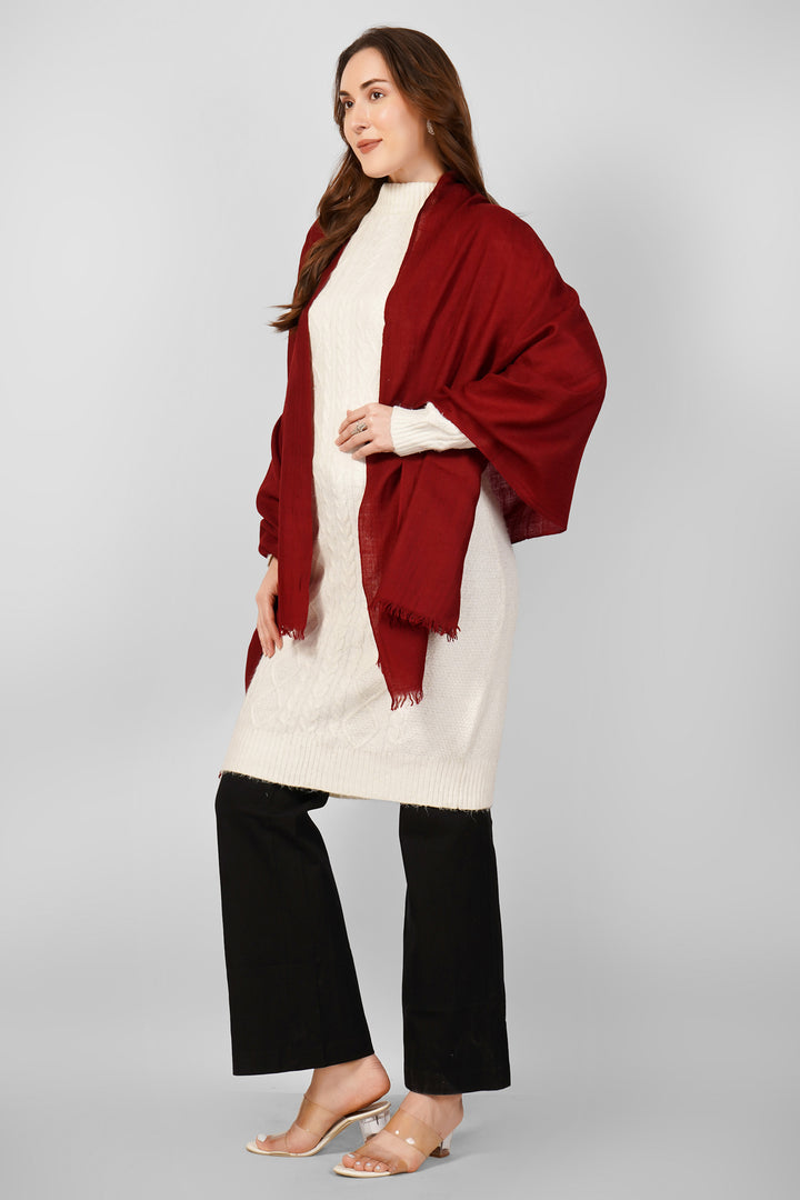 Classic Plain Pashmina Stoles Online – Deep Maroon Sophistication
Embrace understated elegance with this solid maroon pashmina stole, expertly handloomed in Kashmir from pure, lightweight pashmina wool
| pashmina shawls online | authentic Kashmiri pashmina shawl online | pure pashmina shawl online | original GI certified pashmina shawl online | luxury men's pashmina shawl online from Kashmir | where to buy online pure pashmina in India
| GI Tag Certified - Government-verified authentic Kashmiri Pashmina
| G20 Official Partner - Selected by India for G20 Summit gifting
| Handicraft Registered - Official recognition of traditional craftsmanship
| Certificate of Authenticity - Every purchase includes GI certification Classic Plain Pashmina Stoles Online – Deep Maroon Sophistication
Embrace understated elegance with this solid maroon pashmina stole, expertly handloomed in Kashmir from pure, lightweight pashmina wool
| pashmina shawls online | authentic Kashmiri pashmina shawl online | pure pashmina shawl online | original GI certified pashmina shawl online | luxury men's pashmina shawl online from Kashmir | where to buy online pure pashmina in India
| GI Tag Certified - Government-verified authentic Kashmiri Pashmina
| G20 Official Partner - Selected by India for G20 Summit gifting
| Handicraft Registered - Official recognition of traditional craftsmanship
| Certificate of Authenticity - Every purchase includes GI certification