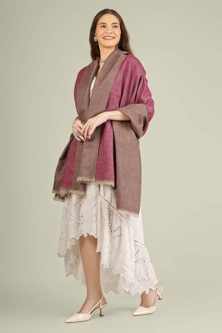 This reversible pashmina shawl features a luxurious two-tone palette, with muted rose on one side and soft mocha brown on the other, allowing you to switch moods with a simple flip
| pashmina shawls online | authentic Kashmiri pashmina shawl online | pure pashmina shawl online | original GI certified pashmina shawl online | luxury men's pashmina shawl online from Kashmir | where to buy online pure pashmina in India
| GI Tag Certified - Government-verified authentic Kashmiri Pashmina
| G20 Official Partner - Selected by India for G20 Summit gifting
| Handicraft Registered - Official recognition of traditional craftsmanship
| Certificate of Authenticity - Every purchase includes GI certification This reversible pashmina shawl features a luxurious two-tone palette, with muted rose on one side and soft mocha brown on the other, allowing you to switch moods with a simple flip
| pashmina shawls online | authentic Kashmiri pashmina shawl online | pure pashmina shawl online | original GI certified pashmina shawl online | luxury men's pashmina shawl online from Kashmir | where to buy online pure pashmina in India
| GI Tag Certified - Government-verified authentic Kashmiri Pashmina
| G20 Official Partner - Selected by India for G20 Summit gifting
| Handicraft Registered - Official recognition of traditional craftsmanship
| Certificate of Authenticity - Every purchase includes GI certification