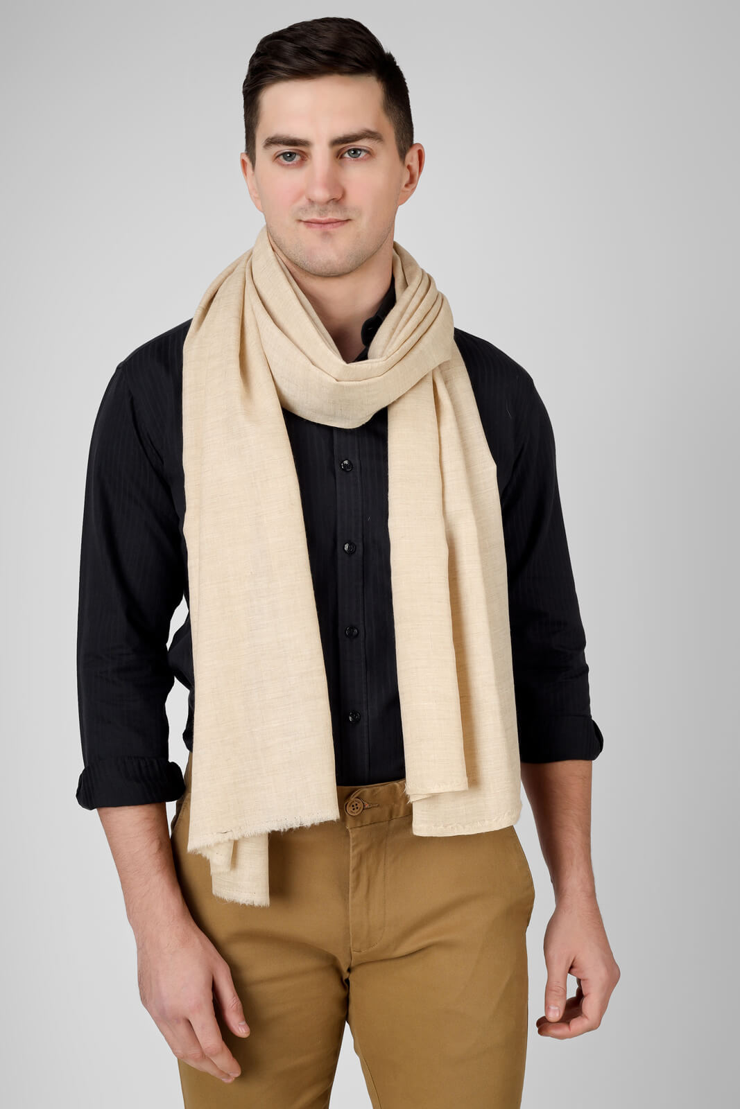 Natural Mens pashmina stole – Kepra