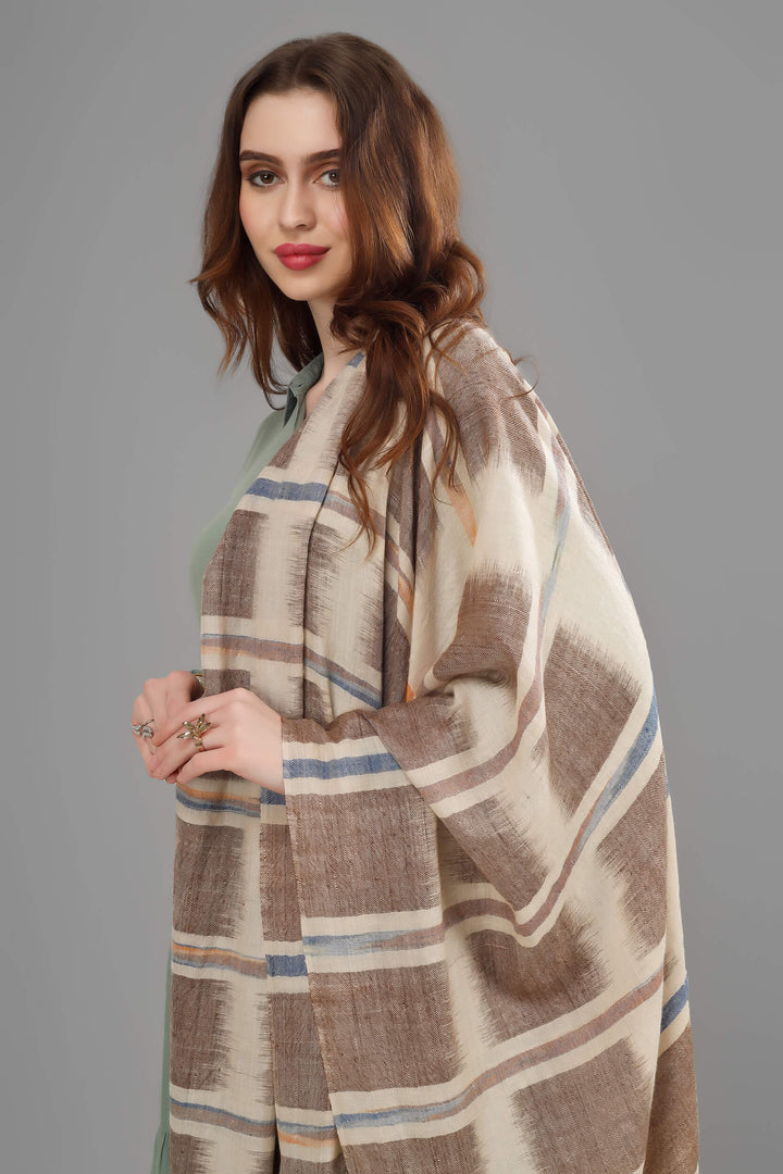 PASHMINA- KASHMIR-Brown and off white Ikkat pashmina shawl
| pashmina shawls online | authentic Kashmiri pashmina shawl online | pure pashmina shawl online | original GI certified pashmina shawl online | luxury men's pashmina shawl online from Kashmir | where to buy online pure pashmina in India
| GI Tag Certified - Government-verified authentic Kashmiri Pashmina
| G20 Official Partner - Selected by India for G20 Summit gifting
| Handicraft Registered - Official recognition of traditional craftsmanship
| Certificate of Authenticity - Every purchase includes GI certification PASHMINA- KASHMIR-Brown and off white Ikkat pashmina shawl
| pashmina shawls online | authentic Kashmiri pashmina shawl online | pure pashmina shawl online | original GI certified pashmina shawl online | luxury men's pashmina shawl online from Kashmir | where to buy online pure pashmina in India
| GI Tag Certified - Government-verified authentic Kashmiri Pashmina
| G20 Official Partner - Selected by India for G20 Summit gifting
| Handicraft Registered - Official recognition of traditional craftsmanship
| Certificate of Authenticity - Every purchase includes GI certification