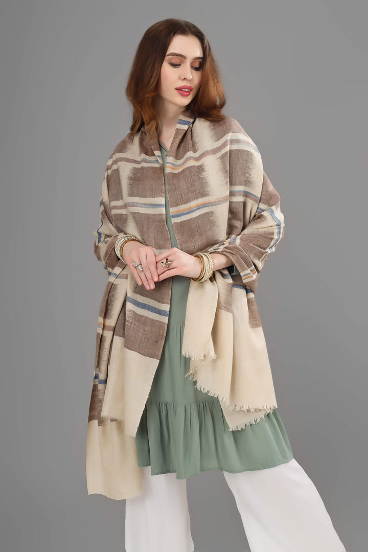 PASHMINA - Brown and off white Ikkat pashmina shawl
| pashmina shawls online | authentic Kashmiri pashmina shawl online | pure pashmina shawl online | original GI certified pashmina shawl online | luxury men's pashmina shawl online from Kashmir | where to buy online pure pashmina in India
| GI Tag Certified - Government-verified authentic Kashmiri Pashmina
| G20 Official Partner - Selected by India for G20 Summit gifting
| Handicraft Registered - Official recognition of traditional craftsmanship
| Certificate of Authenticity - Every purchase includes GI certification PASHMINA - Brown and off white Ikkat pashmina shawl
| pashmina shawls online | authentic Kashmiri pashmina shawl online | pure pashmina shawl online | original GI certified pashmina shawl online | luxury men's pashmina shawl online from Kashmir | where to buy online pure pashmina in India
| GI Tag Certified - Government-verified authentic Kashmiri Pashmina
| G20 Official Partner - Selected by India for G20 Summit gifting
| Handicraft Registered - Official recognition of traditional craftsmanship
| Certificate of Authenticity - Every purchase includes GI certification