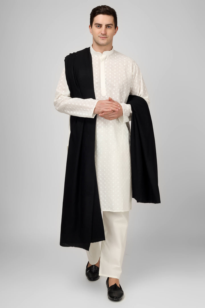 " Solid Black Pashmina Mens Shawl |Authentic Pashmina Shawls Online | Luxury GI Certified Kashmiri Kani Wraps | Handmade Pure Cashmere Pashmina from Kashmir" " Solid Black Pashmina Mens Shawl |Authentic Pashmina Shawls Online | Luxury GI Certified Kashmiri Kani Wraps | Handmade Pure Cashmere Pashmina from Kashmir"