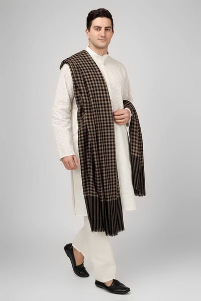 Mens small check design Pashmina shawl