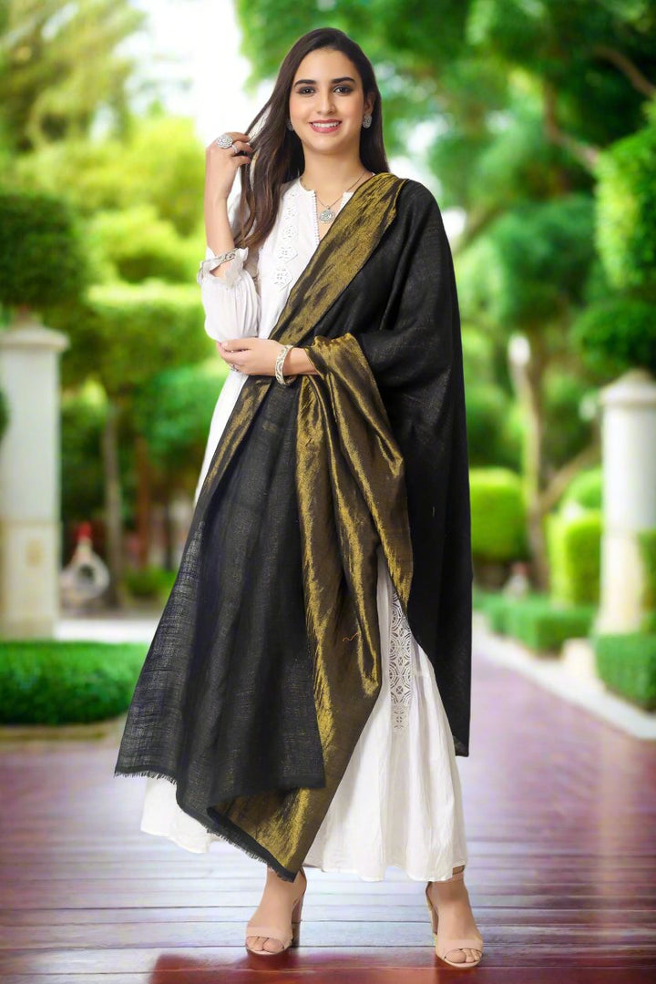 PASHMINA SHAWLS IN DELHI - Zari golden and black pashmina reversible shawl
| pashmina shawls online | authentic Kashmiri pashmina shawl online | pure pashmina shawl online | original GI certified pashmina shawl online | luxury men's pashmina shawl online from Kashmir | where to buy online pure pashmina in India
| GI Tag Certified - Government-verified authentic Kashmiri Pashmina
| G20 Official Partner - Selected by India for G20 Summit gifting
| Handicraft Registered - Official recognition of traditional craftsmanship
| Certificate of Authenticity - Every purchase includes GI certification PASHMINA SHAWLS IN DELHI - Zari golden and black pashmina reversible shawl
| pashmina shawls online | authentic Kashmiri pashmina shawl online | pure pashmina shawl online | original GI certified pashmina shawl online | luxury men's pashmina shawl online from Kashmir | where to buy online pure pashmina in India
| GI Tag Certified - Government-verified authentic Kashmiri Pashmina
| G20 Official Partner - Selected by India for G20 Summit gifting
| Handicraft Registered - Official recognition of traditional craftsmanship
| Certificate of Authenticity - Every purchase includes GI certification