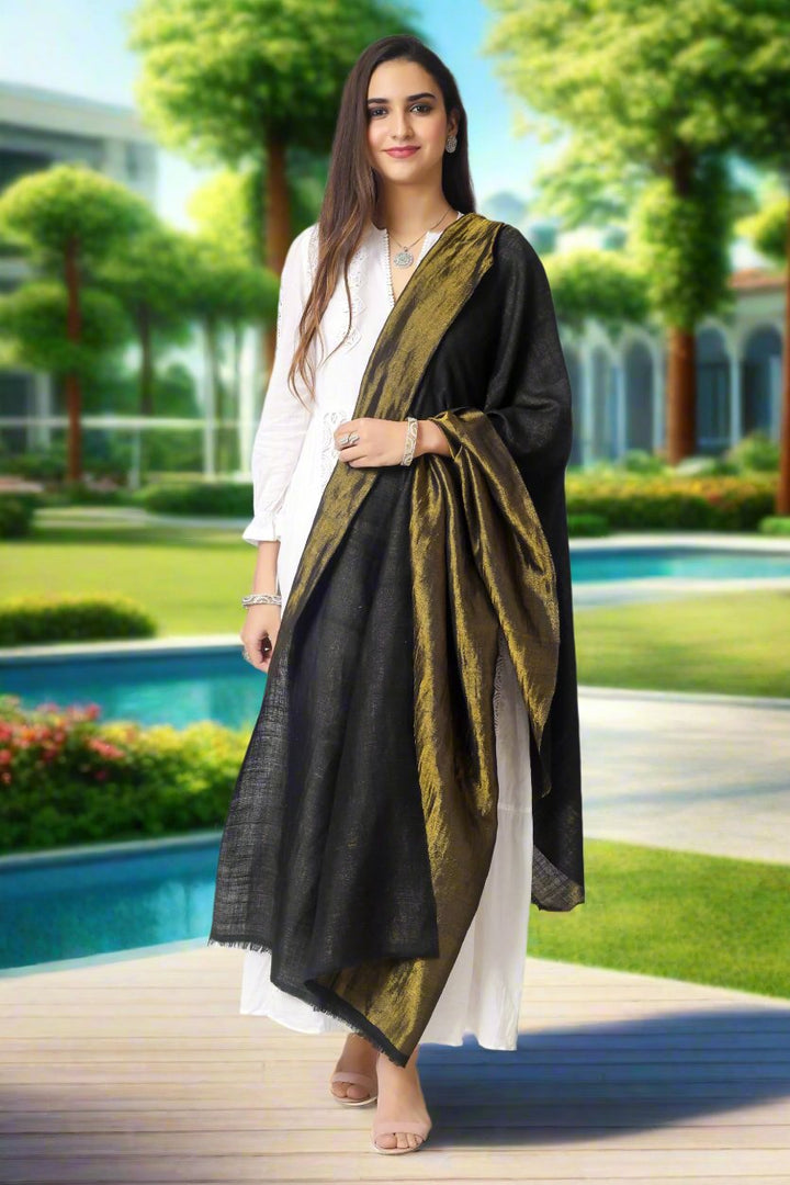 PASHMINA SHAWLS IN DELHI - Zari golden and black pashmina reversible shawl
| pashmina shawls online | authentic Kashmiri pashmina shawl online | pure pashmina shawl online | original GI certified pashmina shawl online | luxury men's pashmina shawl online from Kashmir | where to buy online pure pashmina in India
| GI Tag Certified - Government-verified authentic Kashmiri Pashmina
| G20 Official Partner - Selected by India for G20 Summit gifting
| Handicraft Registered - Official recognition of traditional craftsmanship
| Certificate of Authenticity - Every purchase includes GI certification PASHMINA SHAWLS IN DELHI - Zari golden and black pashmina reversible shawl
| pashmina shawls online | authentic Kashmiri pashmina shawl online | pure pashmina shawl online | original GI certified pashmina shawl online | luxury men's pashmina shawl online from Kashmir | where to buy online pure pashmina in India
| GI Tag Certified - Government-verified authentic Kashmiri Pashmina
| G20 Official Partner - Selected by India for G20 Summit gifting
| Handicraft Registered - Official recognition of traditional craftsmanship
| Certificate of Authenticity - Every purchase includes GI certification