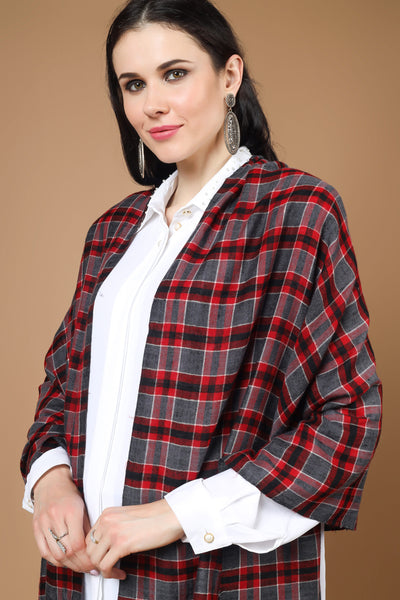 Designer Pashmina Stole The Maroon Check Designer Pashmina Stole is a luxurious and versatile accessory made from high-quality pashmina wool. Its elegant check design adds sophistication to any outfit. 