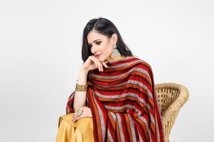 PASHMINA SHAWLS - Stripped maroon & brown sozni pashmina shawl
| pashmina shawls online | authentic Kashmiri pashmina shawl online | pure pashmina shawl online | original GI certified pashmina shawl online | luxury men's pashmina shawl online from Kashmir | where to buy online pure pashmina in India
| GI Tag Certified - Government-verified authentic Kashmiri Pashmina
| G20 Official Partner - Selected by India for G20 Summit gifting
| Handicraft Registered - Official recognition of traditional craftsmanship
| Certificate of Authenticity - Every purchase includes GI certification PASHMINA SHAWLS - Stripped maroon & brown sozni pashmina shawl
| pashmina shawls online | authentic Kashmiri pashmina shawl online | pure pashmina shawl online | original GI certified pashmina shawl online | luxury men's pashmina shawl online from Kashmir | where to buy online pure pashmina in India
| GI Tag Certified - Government-verified authentic Kashmiri Pashmina
| G20 Official Partner - Selected by India for G20 Summit gifting
| Handicraft Registered - Official recognition of traditional craftsmanship
| Certificate of Authenticity - Every purchase includes GI certification