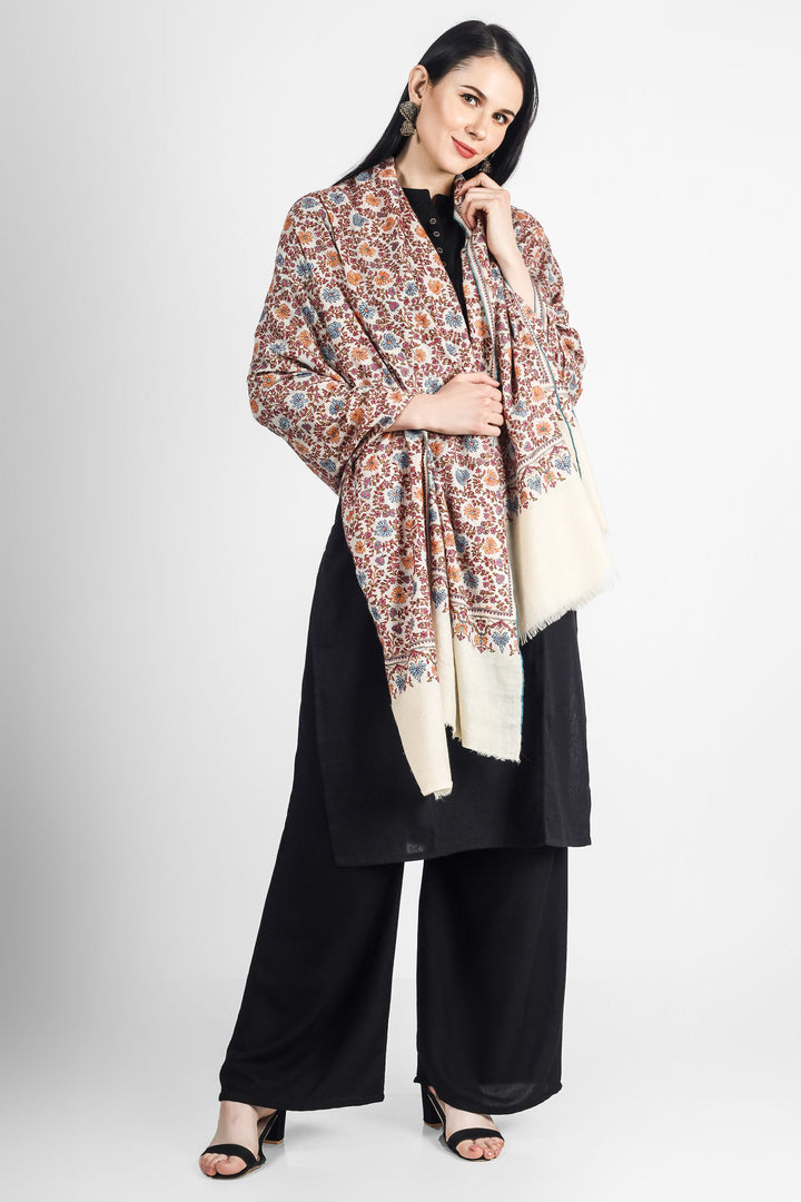 White Pashmina Jama Blue & Peach Embroidered  Shawl PASHMINA SHAWLS - white-pashmina-jama-blue-peach-embroidered-shawl
    
      | authentic Kashmiri pashmina shawl online | pure pashmina shawl online | original GI certified pashmina shawl online | luxury men's pashmina shawl online from Kashmir | where to buy online pure pashmina in India | pashmina shawls online
    
    | GI Tag Certified - Government-verified authentic Kashmiri Pashmina
  | G20 Official Partner - Selected by India for G20 Summit gifting
  | Handicraft Registered - Official recognition of traditional craftsmanship
  | Certificate of Authenticity - Every purchase includes GI certification