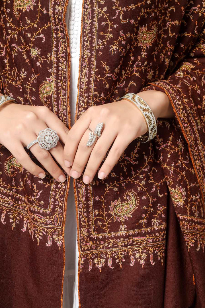 Dark Brown Pashmina Jaldaar multicolor Embroidered Shawl
| pashmina shawls online | authentic Kashmiri pashmina shawl online | pure pashmina shawl online | original GI certified pashmina shawl online | luxury men's pashmina shawl online from Kashmir | where to buy online pure pashmina in India
| GI Tag Certified - Government-verified authentic Kashmiri Pashmina
| G20 Official Partner - Selected by India for G20 Summit gifting
| Handicraft Registered - Official recognition of traditional craftsmanship
| Certificate of Authenticity - Every purchase includes GI certification Dark Brown Pashmina Jaldaar multicolor Embroidered Shawl
| pashmina shawls online | authentic Kashmiri pashmina shawl online | pure pashmina shawl online | original GI certified pashmina shawl online | luxury men's pashmina shawl online from Kashmir | where to buy online pure pashmina in India
| GI Tag Certified - Government-verified authentic Kashmiri Pashmina
| G20 Official Partner - Selected by India for G20 Summit gifting
| Handicraft Registered - Official recognition of traditional craftsmanship
| Certificate of Authenticity - Every purchase includes GI certification