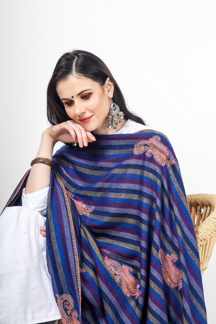 Blue Pashmina striped large bootidaar shawl
| pashmina shawls online | authentic Kashmiri pashmina shawl online | pure pashmina shawl online | original GI certified pashmina shawl online | luxury men's pashmina shawl online from Kashmir | where to buy online pure pashmina in India
| GI Tag Certified - Government-verified authentic Kashmiri Pashmina
| G20 Official Partner - Selected by India for G20 Summit gifting
| Handicraft Registered - Official recognition of traditional craftsmanship
| Certificate of Authenticity - Every purchase includes GI certification Blue Pashmina striped large bootidaar shawl
| pashmina shawls online | authentic Kashmiri pashmina shawl online | pure pashmina shawl online | original GI certified pashmina shawl online | luxury men's pashmina shawl online from Kashmir | where to buy online pure pashmina in India
| GI Tag Certified - Government-verified authentic Kashmiri Pashmina
| G20 Official Partner - Selected by India for G20 Summit gifting
| Handicraft Registered - Official recognition of traditional craftsmanship
| Certificate of Authenticity - Every purchase includes GI certification