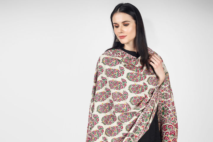 White Pure Pashmina Shawl with Sozni Jama Hand-Embroidery Almond design will embrace your beauty in every way.
    
      | pashmina shawls online | authentic Kashmiri pashmina shawl online | pure pashmina shawl online | original GI certified pashmina shawl online | luxury men’s pashmina shawl online from Kashmir | where to buy online pure pashmina in India
    
    | GI Tag Certified - Government-verified authentic Kashmiri Pashmina
    | G20 Official Partner - Selected by India for G20 Summit gifting
    | Handicraft Registered - Official recognition of traditional craftsmanship
    | Certificate of Authenticity - Every purchase includes GI certification
      White Pure Pashmina Shawl with Sozni Jama Hand-Embroidery Almond design will embrace your beauty in every way.
    
      | pashmina shawls online | authentic Kashmiri pashmina shawl online | pure pashmina shawl online | original GI certified pashmina shawl online | luxury men’s pashmina shawl online from Kashmir | where to buy online pure pashmina in India
    
    | GI Tag Certified - Government-verified authentic Kashmiri Pashmina
    | G20 Official Partner - Selected by India for G20 Summit gifting
    | Handicraft Registered - Official recognition of traditional craftsmanship
    | Certificate of Authenticity - Every purchase includes GI certification