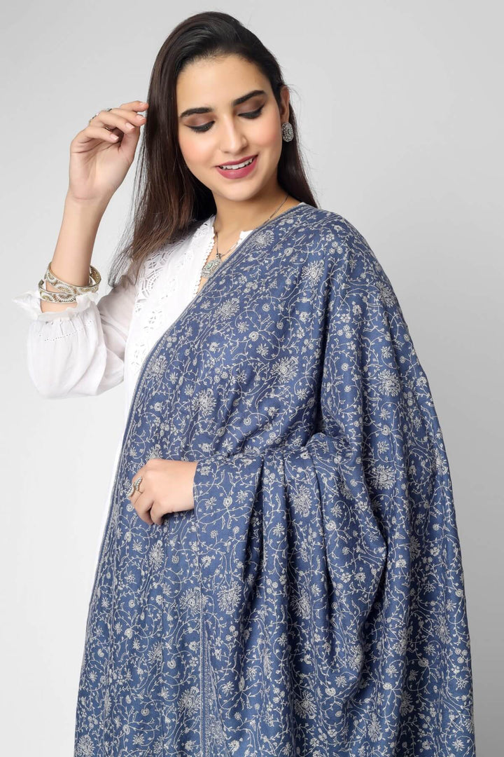 This gorgeous Light Purple Blue Pashmina Shawl, which has the renowned Sozni Embroidery in an intricate Jaldaar pattern, is the result of passion and dedication. 
    
      | pashmina shawls online | authentic Kashmiri pashmina shawl online | pure pashmina shawl online | original GI certified pashmina shawl online | luxury men’s pashmina shawl online from Kashmir | where to buy online pure pashmina in India
    
    | GI Tag Certified - Government-verified authentic Kashmiri Pashmina
    | G20 Official Partner - Selected by India for G20 Summit gifting
    | Handicraft Registered - Official recognition of traditional craftsmanship
    | Certificate of Authenticity - Every purchase includes GI certification
       This gorgeous Light Purple Blue Pashmina Shawl, which has the renowned Sozni Embroidery in an intricate Jaldaar pattern, is the result of passion and dedication. 
    
      | pashmina shawls online | authentic Kashmiri pashmina shawl online | pure pashmina shawl online | original GI certified pashmina shawl online | luxury men’s pashmina shawl online from Kashmir | where to buy online pure pashmina in India
    
    | GI Tag Certified - Government-verified authentic Kashmiri Pashmina
    | G20 Official Partner - Selected by India for G20 Summit gifting
    | Handicraft Registered - Official recognition of traditional craftsmanship
    | Certificate of Authenticity - Every purchase includes GI certification