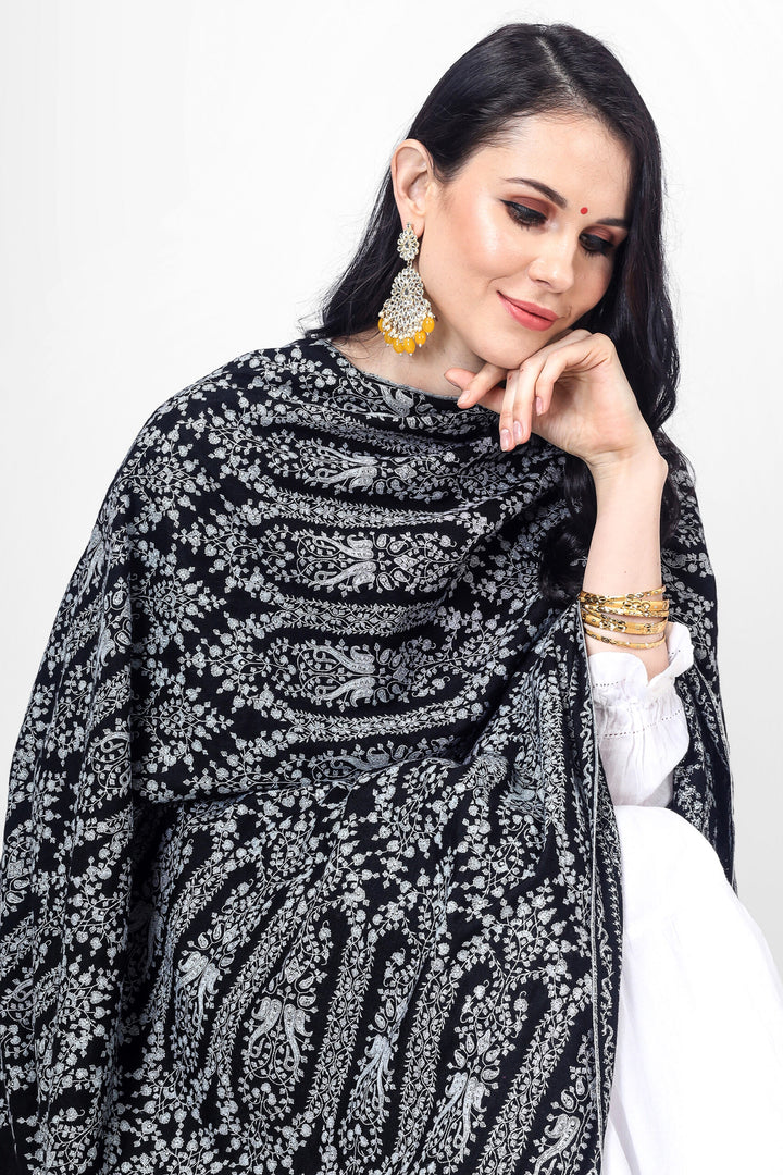 PASHMINA-Black Pashmina Mehraab sozni Jama shawl
    
      | pashmina shawls online | authentic Kashmiri pashmina shawl online | pure pashmina shawl online | original GI certified pashmina shawl online | luxury men’s pashmina shawl online from Kashmir | where to buy online pure pashmina in India
    
    | GI Tag Certified - Government-verified authentic Kashmiri Pashmina
    | G20 Official Partner - Selected by India for G20 Summit gifting
    | Handicraft Registered - Official recognition of traditional craftsmanship
    | Certificate of Authenticity - Every purchase includes GI certification
      PASHMINA-Black Pashmina Mehraab sozni Jama shawl
    
      | pashmina shawls online | authentic Kashmiri pashmina shawl online | pure pashmina shawl online | original GI certified pashmina shawl online | luxury men’s pashmina shawl online from Kashmir | where to buy online pure pashmina in India
    
    | GI Tag Certified - Government-verified authentic Kashmiri Pashmina
    | G20 Official Partner - Selected by India for G20 Summit gifting
    | Handicraft Registered - Official recognition of traditional craftsmanship
    | Certificate of Authenticity - Every purchase includes GI certification