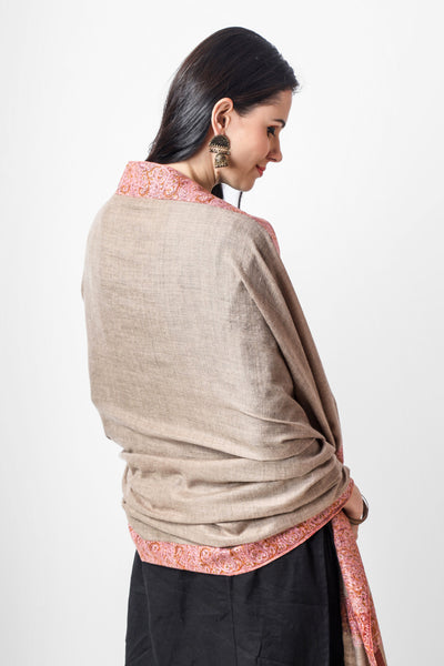 Natural Pashmina khudrang  dourdaar sozni shawl