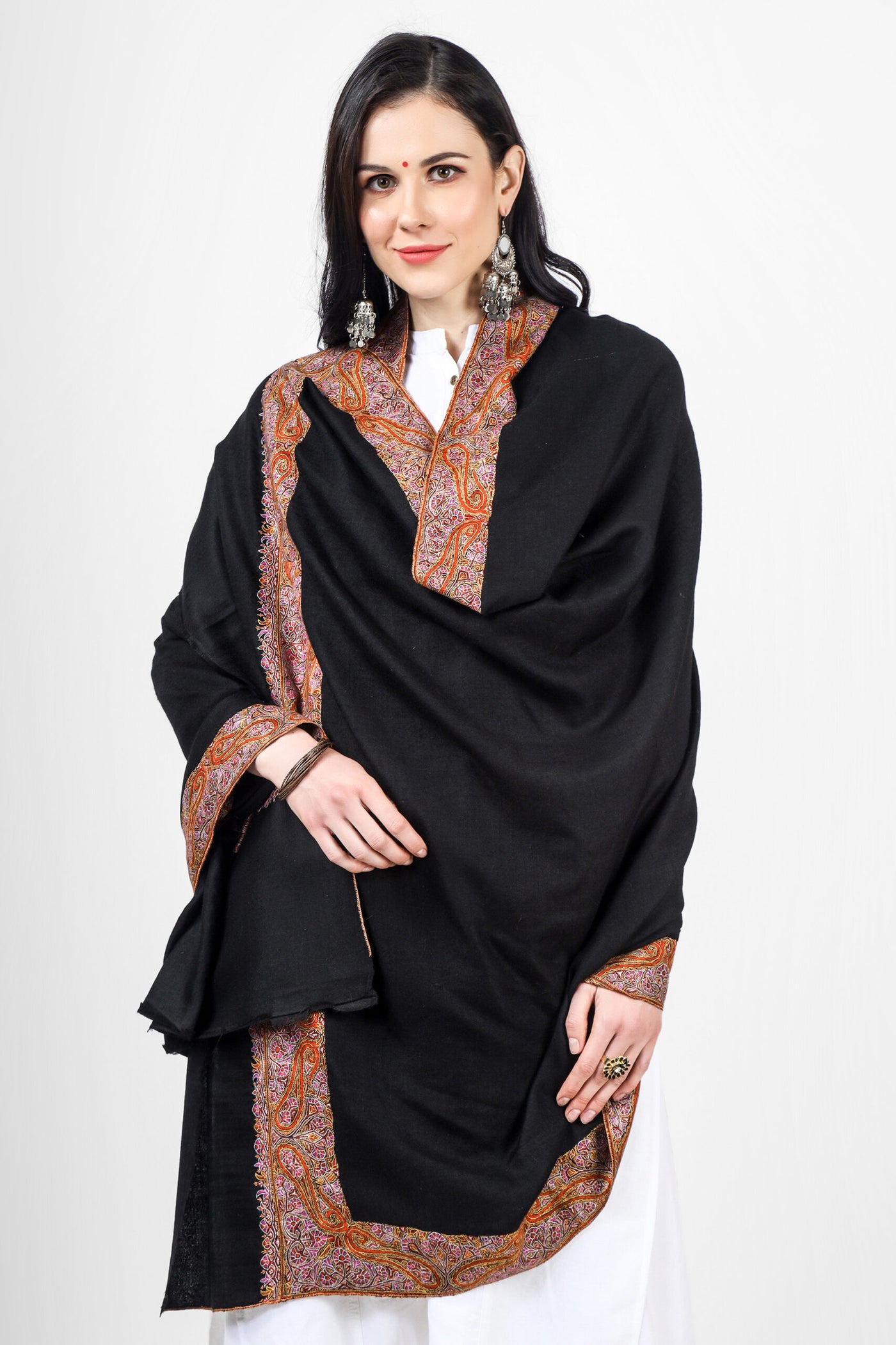 "PASHMINA SHAWLS - In DUBAI by - KEPRA - Supreme Quality" pashmina wool Black dourdaar 