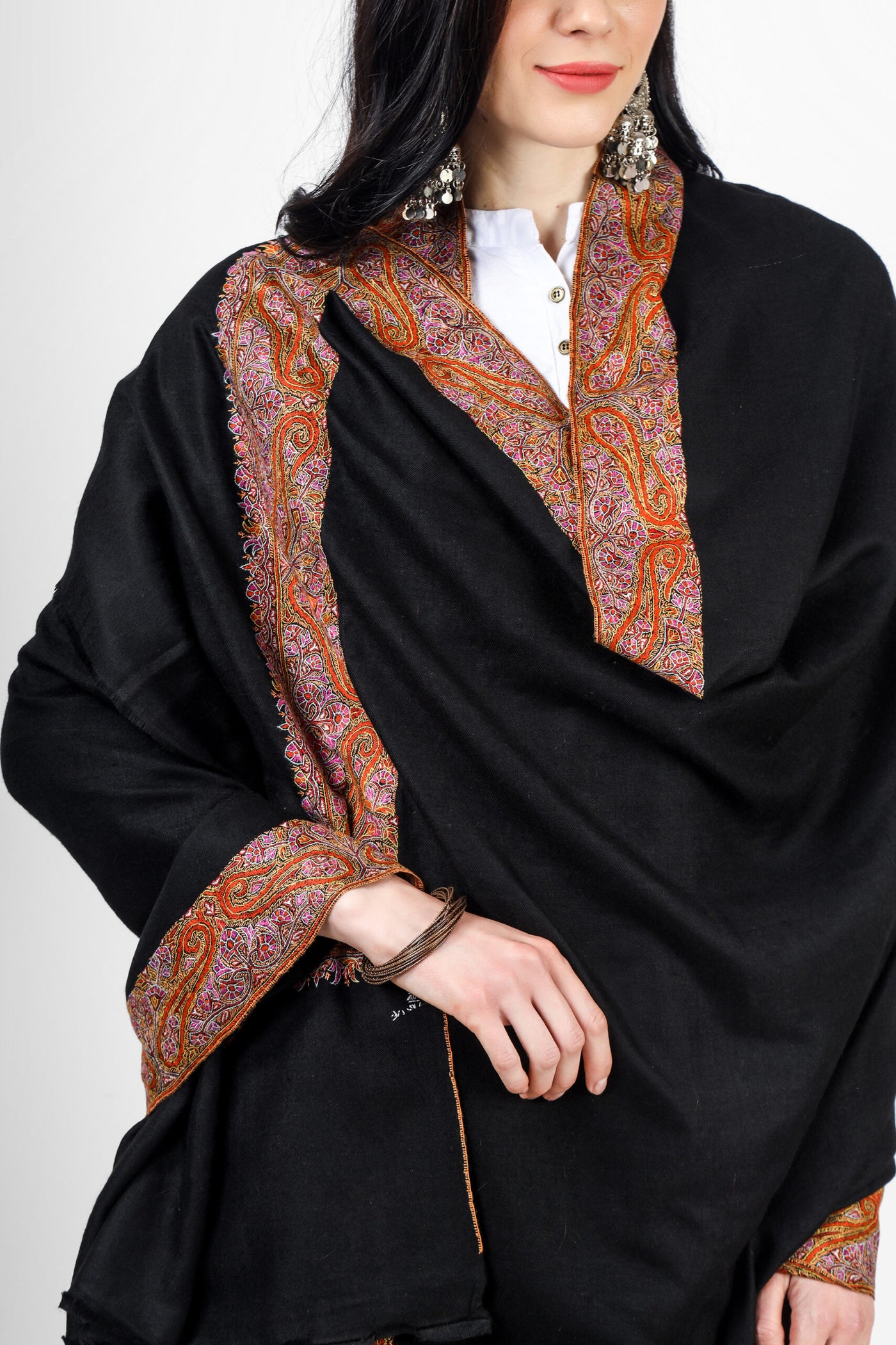 "PASHMINA SHAWLS - In DUBAI by - KEPRA BRAND- Supreme Quality" pashmina wool Black dourdaar