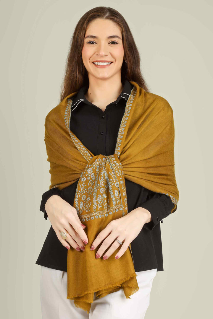 This GI-certified golden pashmina designer paldaar stole is handwoven in Kashmir from the finest pure pashmina, dyed in a deep antique-gold tone that flatters every skin tone
    
      | pashmina shawls online | authentic Kashmiri pashmina shawl online | pure pashmina shawl online | original GI certified pashmina shawl online | luxury men's pashmina shawl online from Kashmir | where to buy online pure pashmina in India
    
    | GI Tag Certified - Government-verified authentic Kashmiri Pashmina
    | G20 Official Partner - Selected by India for G20 Summit gifting
    | Handicraft Registered - Official recognition of traditional craftsmanship
    | Certificate of Authenticity - Every purchase includes GI certification