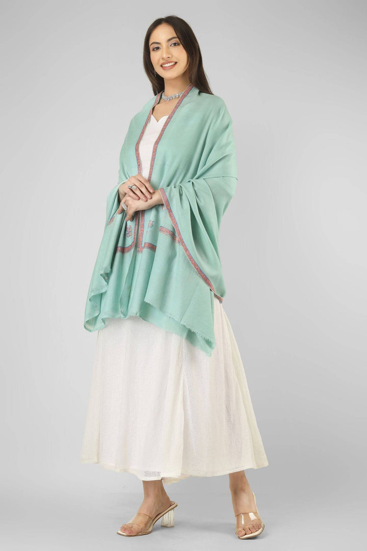 A perfect pick for admirers of pashmina shawls in Singapore, this mint green GI pashmina shawl brings export-quality Kashmiri craftsmanship
    
      | pashmina shawls online | authentic Kashmiri pashmina shawl online | pure pashmina shawl online | original GI certified pashmina shawl online | luxury men's pashmina shawl online from Kashmir | where to buy online pure pashmina in India
    
    | GI Tag Certified - Government-verified authentic Kashmiri Pashmina
    | G20 Official Partner - Selected by India for G20 Summit gifting
    | Handicraft Registered - Official recognition of traditional craftsmanship
    | Certificate of Authenticity - Every purchase includes GI certification