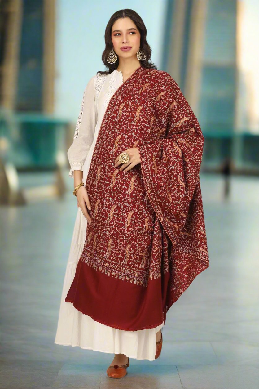 how to wear shawl with kurta female