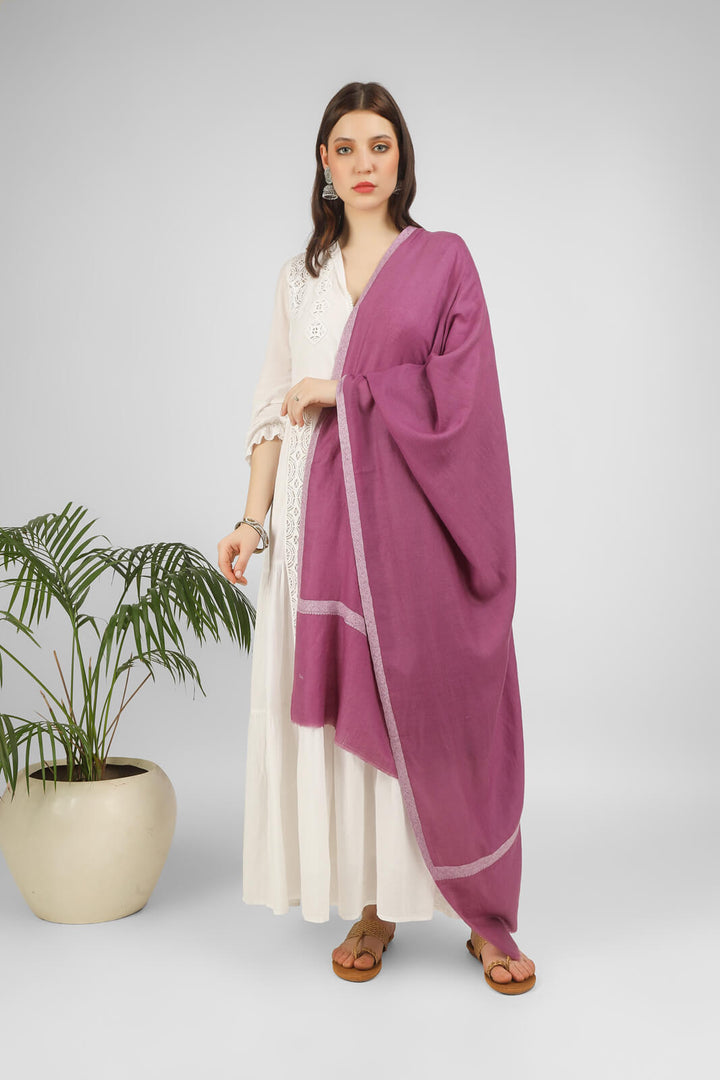 PASHMINA SHAWLS  INDIA- Purple Wildberry Hashidaar Pashmina Shawl