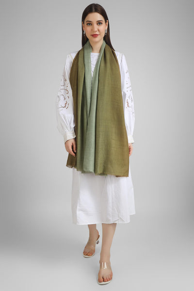  pashmina stoles Green & Brown Ombre Pashmina Stole. Immerse yourself in the beauty of handcrafted ombre designs - We deliver our premium Pashmina products to the United Kingdom, Germany, France, Japan, UAE, and Australia