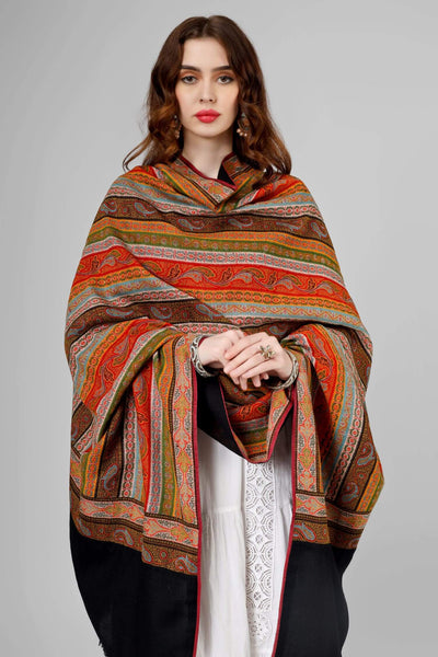Black Pasley Pashmina antique  shawl