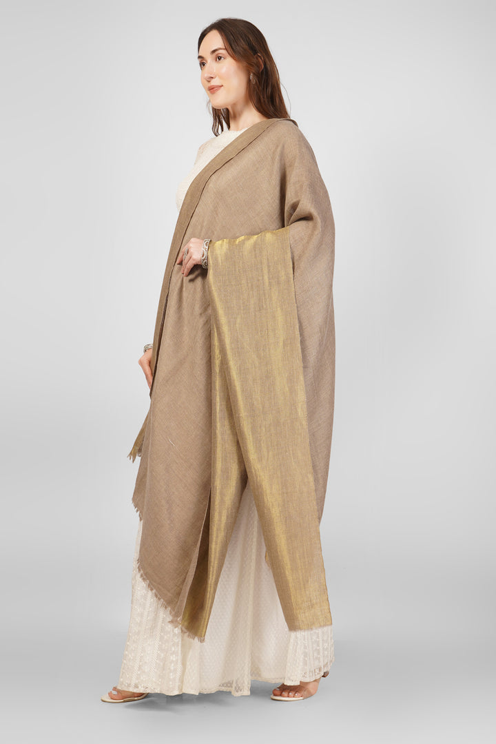 Zari Golden and Natural Pashmina Reversible Shawl  online – Classic Elegance in Every Drape
    
      | pashmina shawls online | authentic Kashmiri pashmina shawl online | pure pashmina shawl online | original GI certified pashmina shawl online | luxury men's pashmina shawl online from Kashmir | where to buy online pure pashmina in India
    
    | GI Tag Certified - Government-verified authentic Kashmiri Pashmina
    | G20 Official Partner - Selected by India for G20 Summit gifting
    | Handicraft Registered - Official recognition of traditional craftsmanship
    | Certificate of Authenticity - Every purchase includes GI certification