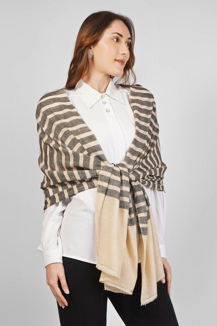 Beige and Grey Striped Pashmina Stoles Online – Contemporary Simplicity
Refine your style with this Beige and Grey Striped Designer Pashmina Stole, handwoven in Kashmir using the softest pure pashmina wool.
    
      | pashmina shawls online | authentic Kashmiri pashmina shawl online | pure pashmina shawl online | original GI certified pashmina shawl online | luxury men's pashmina shawl online from Kashmir | where to buy online pure pashmina in India
    
    | GI Tag Certified - Government-verified authentic Kashmiri Pashmina
    | G20 Official Partner - Selected by India for G20 Summit gifting
    | Handicraft Registered - Official recognition of traditional craftsmanship
    | Certificate of Authenticity - Every purchase includes GI certification