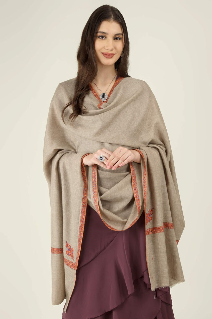 Deema natural Khudrang GI Pashmina Hashidaar embroidered shawl - view 5
    
      | pashmina shawls online | authentic Kashmiri pashmina shawl online | pure pashmina shawl online | original GI certified pashmina shawl online | luxury men's pashmina shawl online from Kashmir | where to buy online pure pashmina in India
    
    | GI Tag Certified - Government-verified authentic Kashmiri Pashmina
    | G20 Official Partner - Selected by India for G20 Summit gifting
    | Handicraft Registered - Official recognition of traditional craftsmanship
    | Certificate of Authenticity - Every purchase includes GI certification