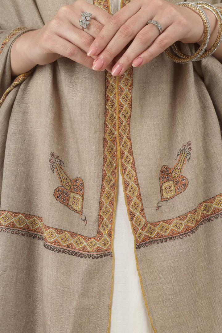 Fakhira natural Khudrang GI Pashmina Hashidaar embroidered shawl - view 3
    
      | pashmina shawls online | authentic Kashmiri pashmina shawl online | pure pashmina shawl online | original GI certified pashmina shawl online | luxury men's pashmina shawl online from Kashmir | where to buy online pure pashmina in India
    
    | GI Tag Certified - Government-verified authentic Kashmiri Pashmina
    | G20 Official Partner - Selected by India for G20 Summit gifting
    | Handicraft Registered - Official recognition of traditional craftsmanship
    | Certificate of Authenticity - Every purchase includes GI certification