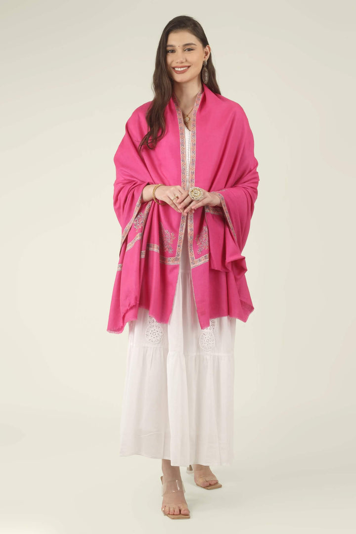 The saturated pink tone is beautifully balanced by the soft multicolour border, creating a look that is festive, graceful and timeless.
    
      | pashmina shawls online | authentic Kashmiri pashmina shawl online | pure pashmina shawl online | original GI certified pashmina shawl online | luxury men's pashmina shawl online from Kashmir | where to buy online pure pashmina in India
    
    | GI Tag Certified - Government-verified authentic Kashmiri Pashmina
    | G20 Official Partner - Selected by India for G20 Summit gifting
    | Handicraft Registered - Official recognition of traditional craftsmanship
    | Certificate of Authenticity - Every purchase includes GI certification