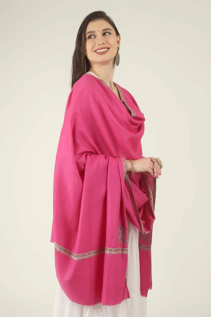The saturated pink tone is beautifully balanced by the soft multicolour border, creating a look that is festive, graceful and timeless.
    
      | pashmina shawls online | authentic Kashmiri pashmina shawl online | pure pashmina shawl online | original GI certified pashmina shawl online | luxury men's pashmina shawl online from Kashmir | where to buy online pure pashmina in India
    
    | GI Tag Certified - Government-verified authentic Kashmiri Pashmina
    | G20 Official Partner - Selected by India for G20 Summit gifting
    | Handicraft Registered - Official recognition of traditional craftsmanship
    | Certificate of Authenticity - Every purchase includes GI certification