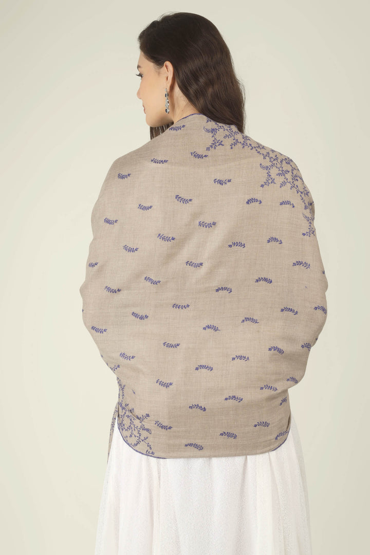 This Beige GI Kashmiri Pure Pashmina Blue Jaal Embroidered Stole features a soft natural beige base covered in fine royal blue floral vines. Delicate leaves, tiny buds and curling tendrils 
    
      | pashmina shawls online | authentic Kashmiri pashmina shawl online | pure pashmina shawl online | original GI certified pashmina shawl online | luxury men's pashmina shawl online from Kashmir | where to buy online pure pashmina in India
    
    | GI Tag Certified - Government-verified authentic Kashmiri Pashmina
    | G20 Official Partner - Selected by India for G20 Summit gifting
    | Handicraft Registered - Official recognition of traditional craftsmanship
    | Certificate of Authenticity - Every purchase includes GI certification